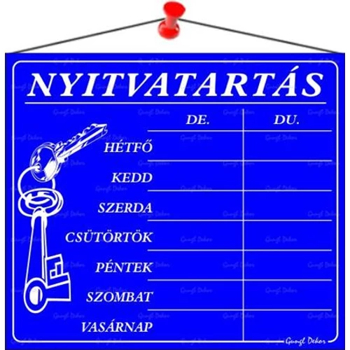 Piktogram Nyitva tartás /számokkal/ 7 napos kék