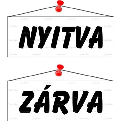 Piktogram Nyitva-zárva (kétold. tábla) fehér