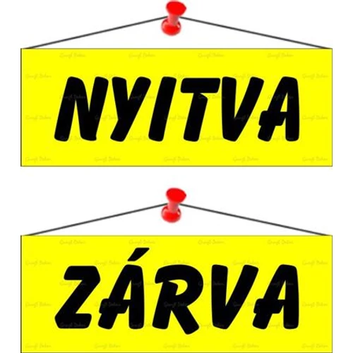 Piktogram Nyitva-zárva (kétold. tábla) sárga