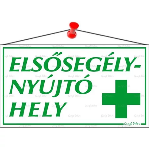 Piktogram Elsősegélynyújtó hely (fehér alapon zöld)