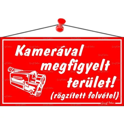 Piktogram Kamerával megfigyelt terület! piros