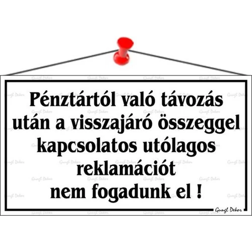Piktogram Pénztártól való távozás után… fehér