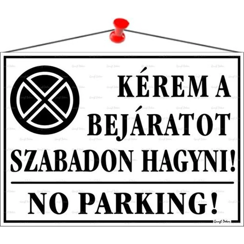 Piktogram Kérem a bejáratot szabadon hagyni! fehér