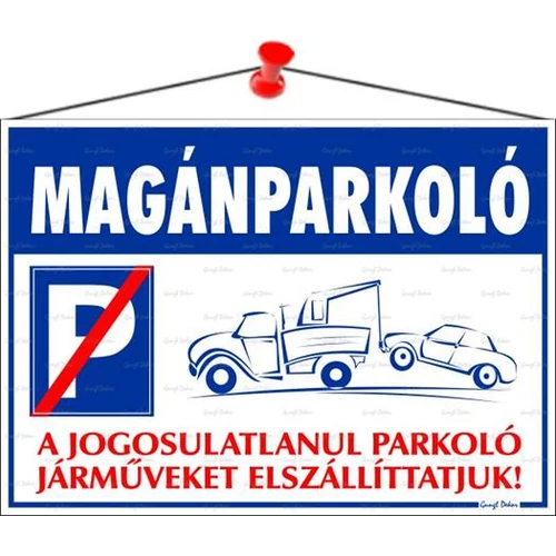Piktogram Magánparkoló tábla 25X35