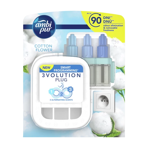 Légfrissítő elektromos kezdőcsomag 20 ml Ambi Pur 3 Volution Cotton Flower