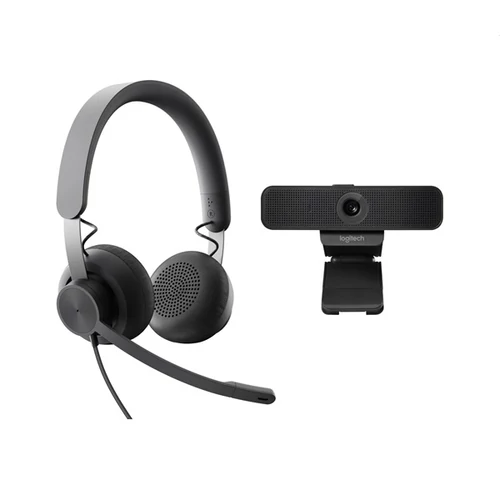 Logitech C925e Webkamera Black + UC-Kompatibilis Zone Wired Headset Black