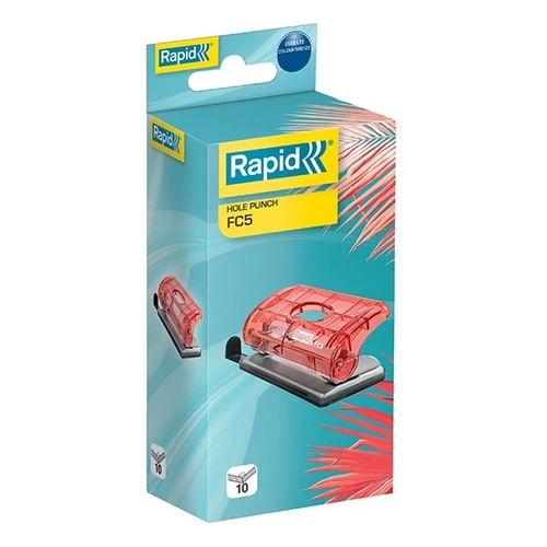Lyukasztó, mini, kétlyukú, 10 lap, RAPID, 