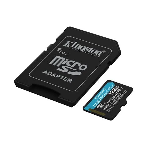 Kingston 128GB SD micro (MicroSDXC V30 U3) SDCG4/128GB memória kártya adapterrel