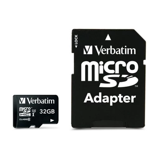 Memóriakártya, microSDHC, 32GB, CL10/U3, 90/45 MB/s, adapter, VERBATIM 