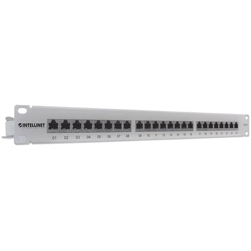 Manhattan Patch panel - CAT6 FTP árnyékolt patch panel, 24 portos, 1U, Szürke