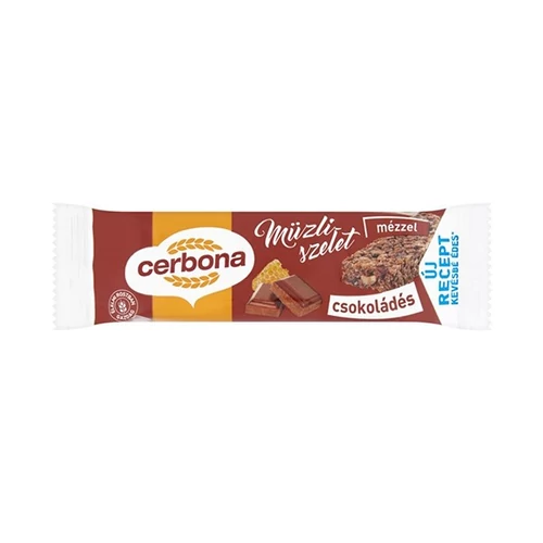 Müzliszelet, 20 g, CERBONA, csokoládés