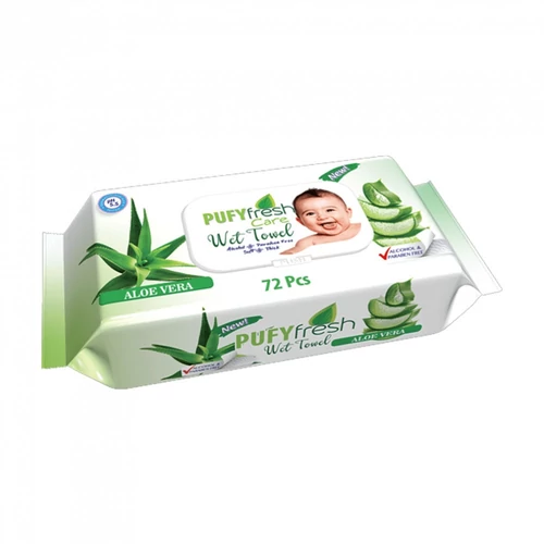 Nedves törlőkendő 72 lap/cs Pufy Fresh