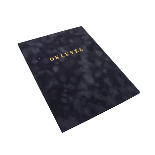 Oklevéltartó A4, prémium, arany nyomattal, Bluering fekete