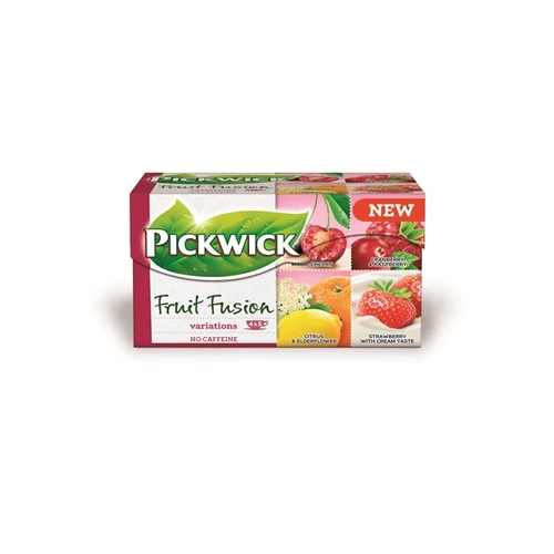 Gyümölcstea, 20x2 g, PICKWICK "Fruit Fusion", eper-tejszín, citrus-bodza, mágikus meggy, áfonya-málna