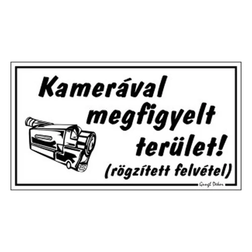 Piktogram Kamerával megfigyelt terület! fehér