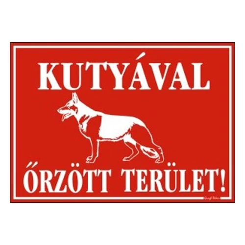 Piktogram Kutyával őrzött terület! piros
