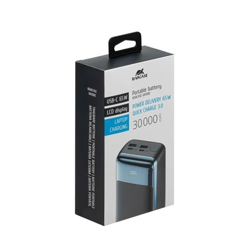 Power bank, laptopokhoz, 30.000mAh, 65W, RIVACASE 