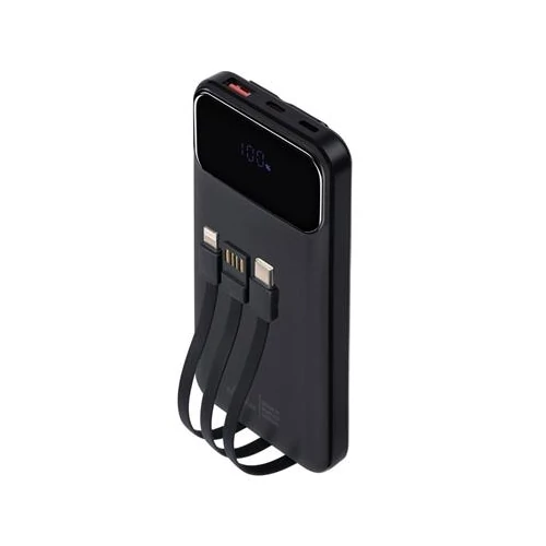 Power bank, beépített kábellel, 10.000mAh, RIVACASE 