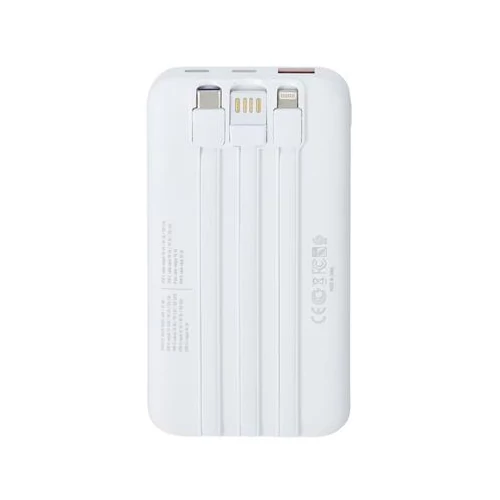 Power bank, beépített kábellel, 10.000mAh, RIVACASE 