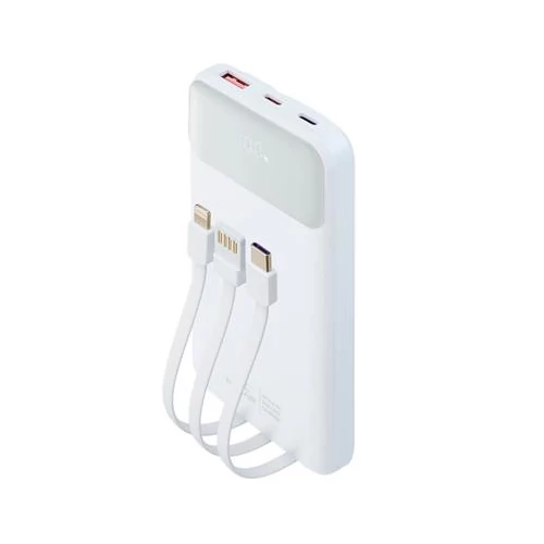 Power bank, beépített kábellel, 10.000mAh, RIVACASE 
