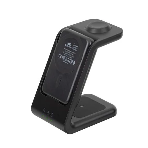 Töltőállomás, vezeték nélküli, mágneses, 5000mAh, RIVACASE 