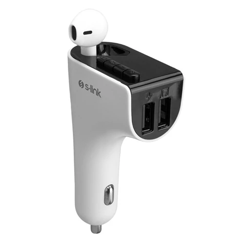 S-Link FM Transmitter - SL-BT245 Bluetooth (BT5.0.; Dual USB, MicroSD; 3A USB gyorstöltő, +1 db fülhallgató)