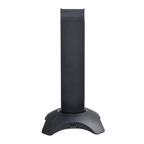 Rampage Fejhallgató állvány - RM-H66 GUARD (fekete, műanyag, USB HUB, Egérkábel tartó, RGB)