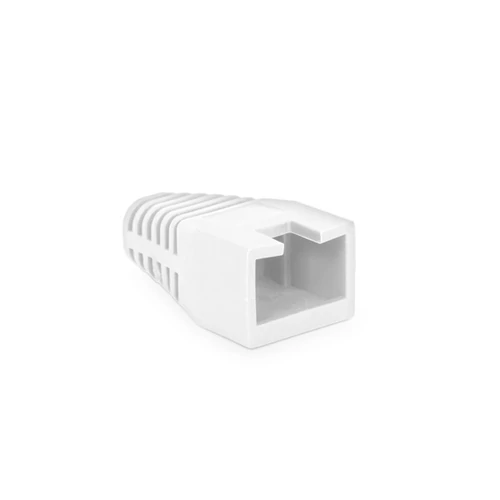 Rülstein 05287FH RJ45 8P8C moduláris dugókhoz fehér 100db "sima" törésgátló
