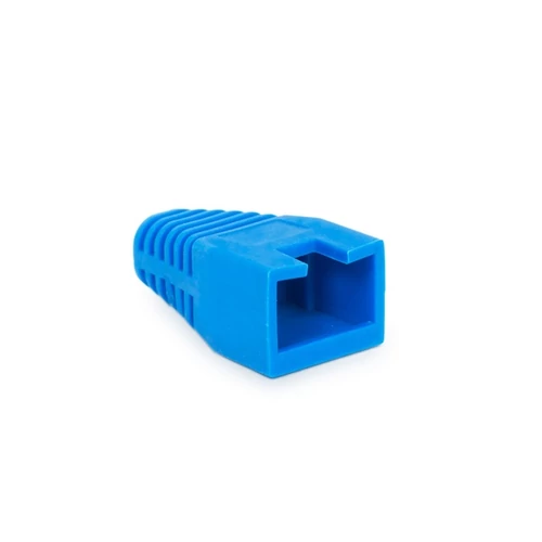 Rülstein 05287KE RJ45 8P8C moduláris dugókhoz kék 100db "sima" törésgátló