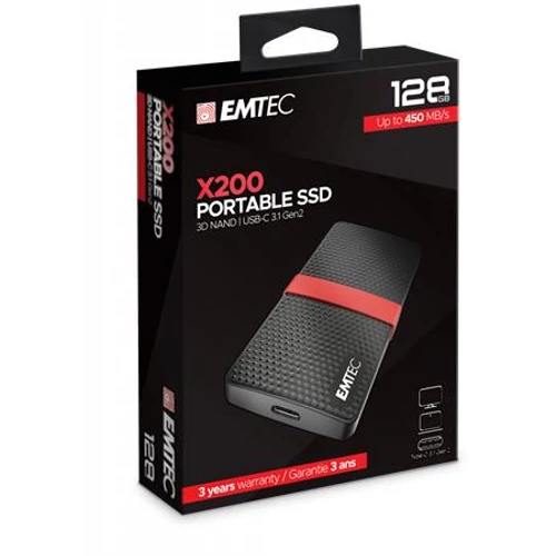 SSD (külső memória), 128GB, USB 3.2, 420/450 MB/s, EMTEC 