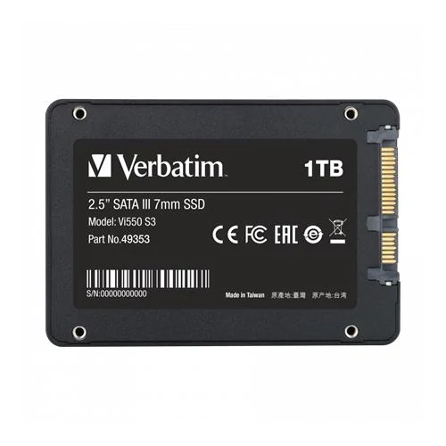 SSD (belső memória), 1TB, SATA 3, 500/520MB/s, VERBATIM 