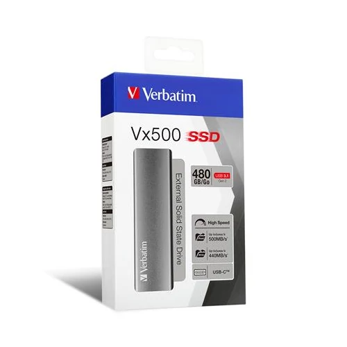 SSD (külső memória), 480 GB, USB 3.1, VERBATIM 