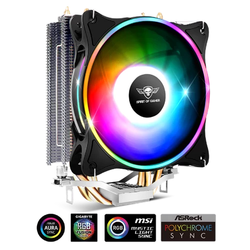 Spirit of Gamer CPU AIRCOOLER 120 MM ARGB aluminium/réz processzor hűtő