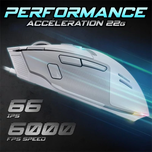 Spirit of Gamer Egér - ELITE-M60 White (Optikai, 20000 DPI, 1000Hz, 9 programozható gomb, RGB, vezetékes, fehér)
