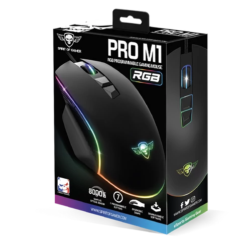 Spirit of Gamer PRO-M1 8000DPI fekete gamer egér
