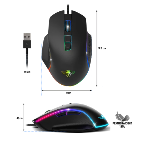 Spirit of Gamer PRO-M1 8000DPI fekete gamer egér