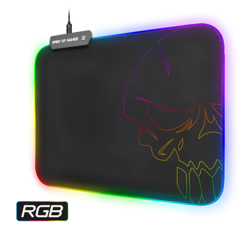 Spirit of Gamer Medium fekete RGB LED világító gamer egérpad