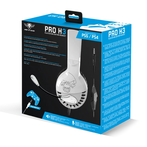 Spirit of Gamer PRO-H3 PS4/PS5 fehér gamer headset