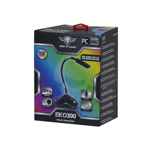 Spirit of Gamer EKO 300 RGB fekete USB mikrofon