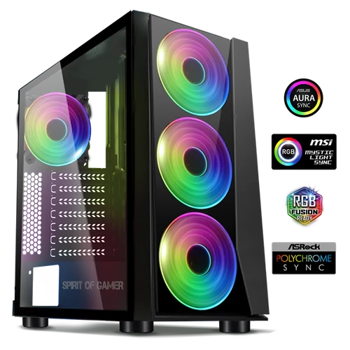 Spirit of Gamer GHOST III RGB fekete ablakos táp nélküli ATX ház