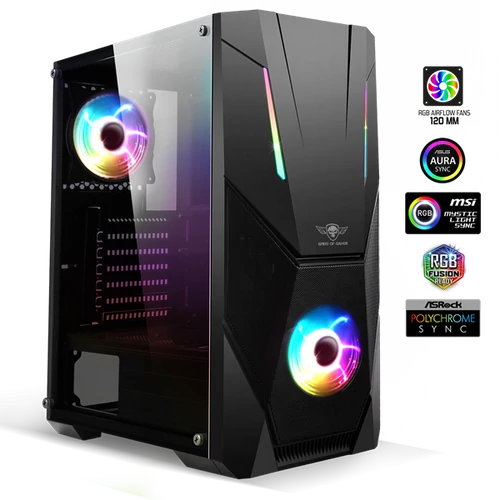 Spirit of Gamer Rogue V RGB fekete ablakos táp nélküli ATX ház