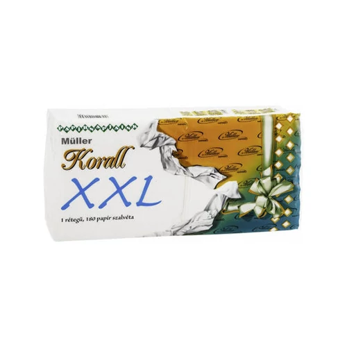 Szalvéta 180 lapos 1 rétegű fehér 32 x 32 cm lapméret Korall XXL