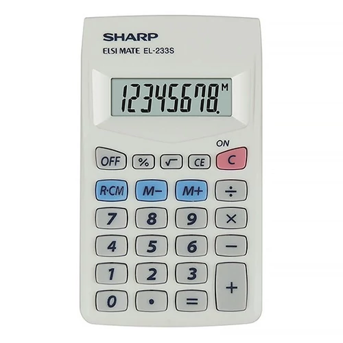 Zsebszámológép, 8 számjegy, SHARP 