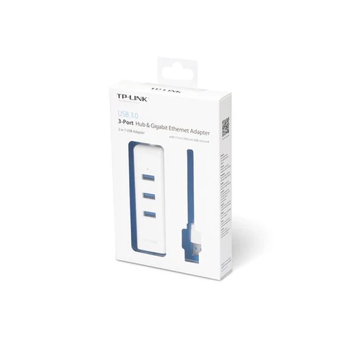 USB elosztó-HUB és ethernet átalakító, 3 port, USB 3.0, TP-Link 