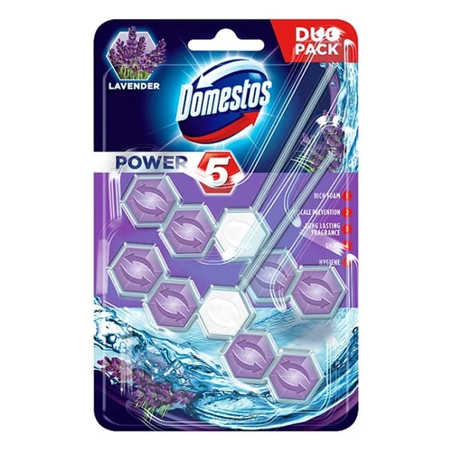 WC illatosító 2x55 g Power5 Domestos Lavender