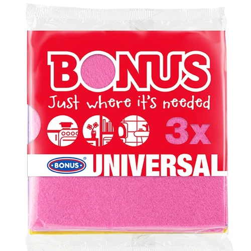 Törlőkendő, univerzális, 3 db BONUS 