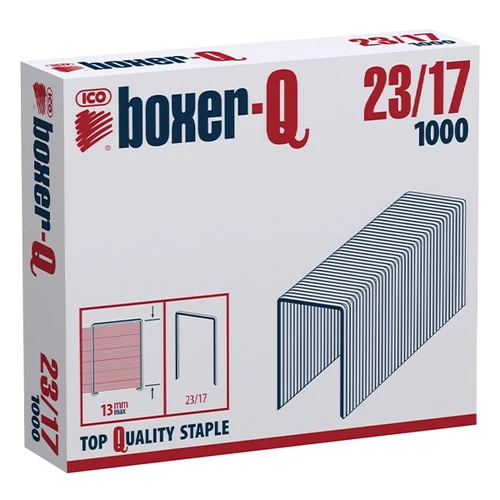 Tűzőkapocs, 23/17, BOXER, 1000db/doboz