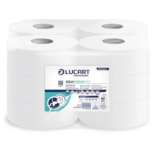 Toalettpapír, 2 rétegű, nagytekercses, 150 m, 19 cm átmérő, LUCART 