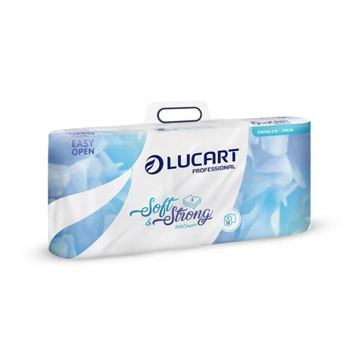 Toalettpapír, 3 rétegű, kistekercses, 10 tekercs, LUCART "Soft and Strong", fehér