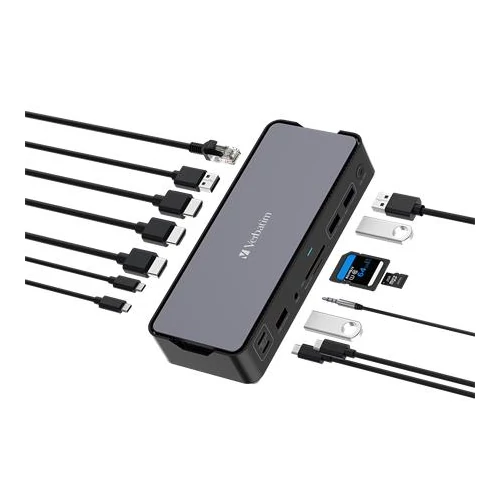 Dokkoló, 15 port, USB-C host, VERBATIM 